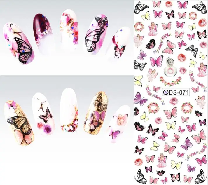 NAIL ART WATER TRANSFER STICKERS DECALS WRAPS Sexy Fresh Colored Butterfly Pattern Watermark Fingernails Decals