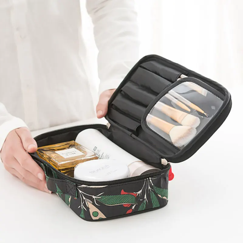 

Portable Travel Kit Waterproof Polyster Toiletry Bags Printing Women Cosmetic Bag Small Makeup Packing Organization