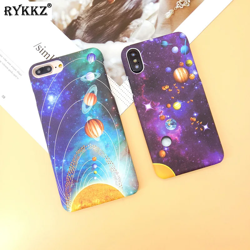 

Amazing Universe Planet Stars Case for iPhone X 10 Ultra Thin Matte Hard PC Cover Coque for iPhone 7 8 6 6S Plus Astronaut Cases