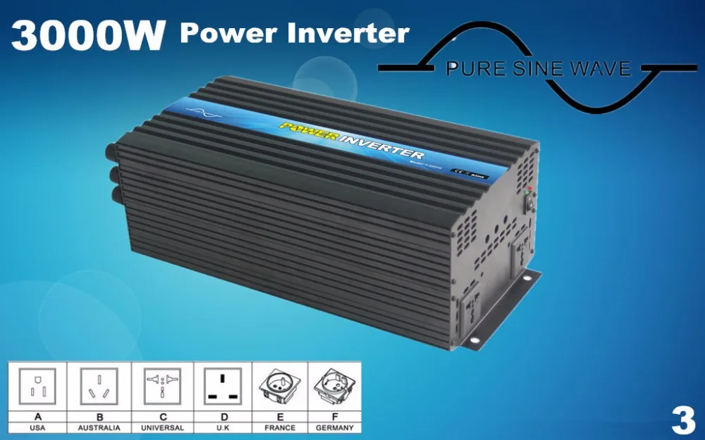 

r DC 12V/24v/48v to AC 110v/220V Power Inverter Pure Sine Wave 3000w inverter, off grid