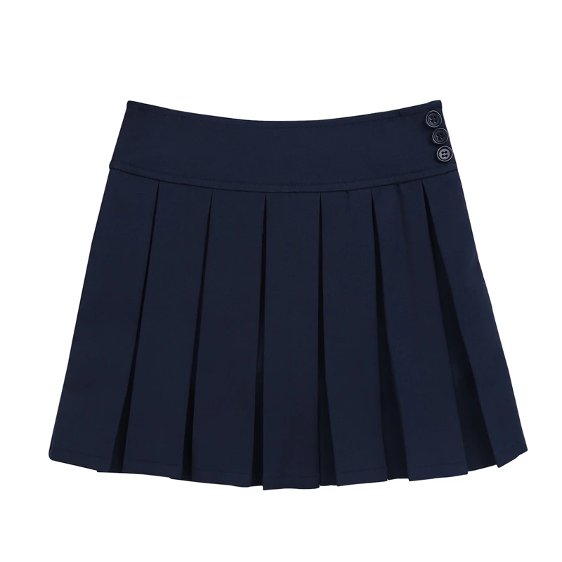 Новые юбки для девочек, хлопковые плиссированные юбки в японском стиле с высокой талией, школьная форма для девочек 4-14 лет, детские юбки в консервативном стиле для подростков - Цвет: Navy Blue