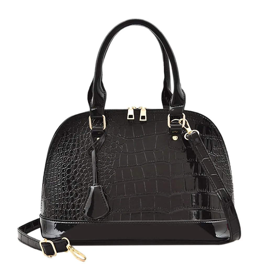 MOLAVE сумки модные женские сумки новые дикие крокодиловый узор сумки через плечо сумки на плечо универсальные сумки 9424 - Цвет: Black