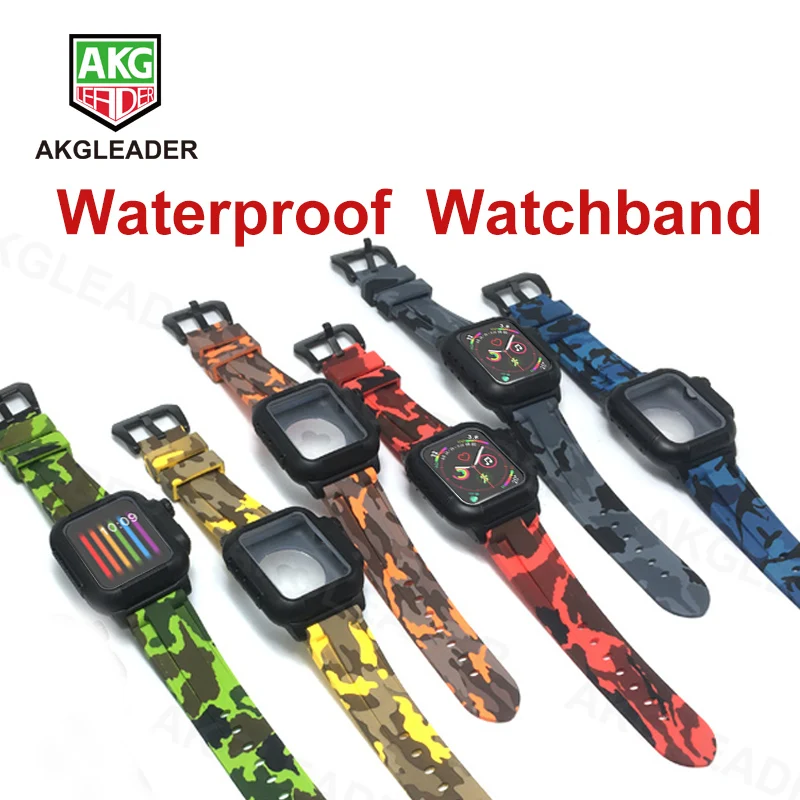 

Waterproof Watch Case Strap For Apple Watch Series 2 3 4 40/44mm Soft Rubber Wrist Band Diving Watch Cover For Apple iWatch 4