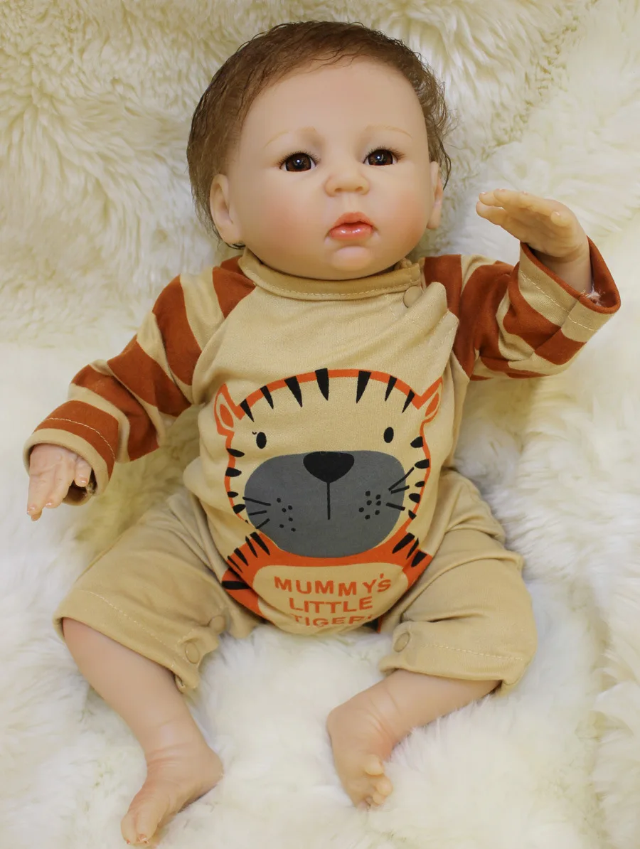 Lovely 18inch Lifelike Baby Doll Silicone Reborn Doll  Newborn Baby Realista Babies Toys Brinquedos For Kids Birthday Gift