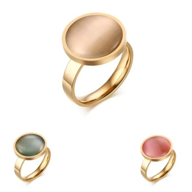 3 colors opal women ring Wedding Band Engagement Rings for Couples Stainless Steel High Quality Anniversary Gift G0468 | Украшения и