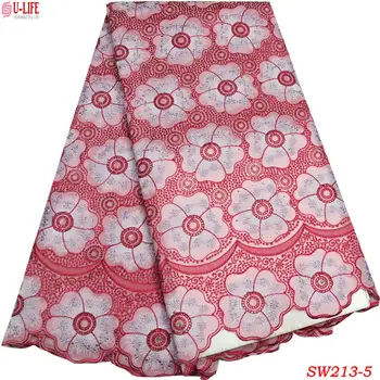 

Nigerian Lace fabrics 2018 African Cotton Lace High Quality Swiss Voile Lace in Switzerland For Wedding dress SW-213