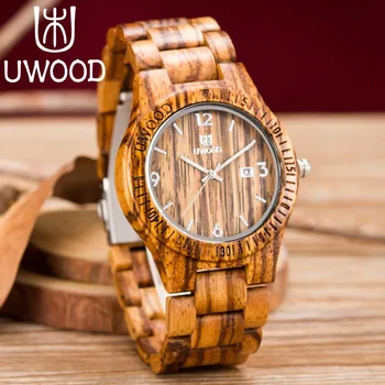

2018 Newest Quartz Wooden Watch Top Luxury Brand UWOOD Japan Movement Wood Watches For Men Women Simple Analog Wristwatch