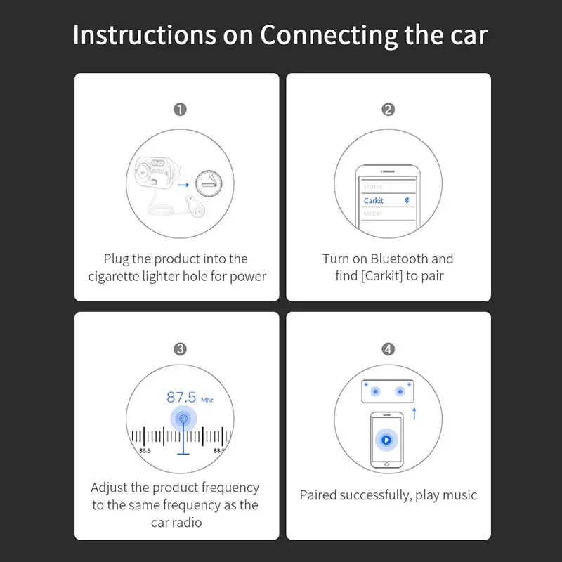 Bluetooth MP3-плеер автомобильный fm-передатчик автомобильный аудио mp3-плеер с 3V. 1A Быстрая зарядка двойной зарядное устройство USB 3,0 Lossless музыка