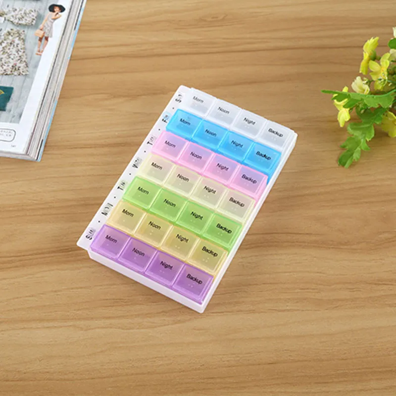 28 Slot Pill Case 7 Removable Days AM PM Medication Organiser Dispenser