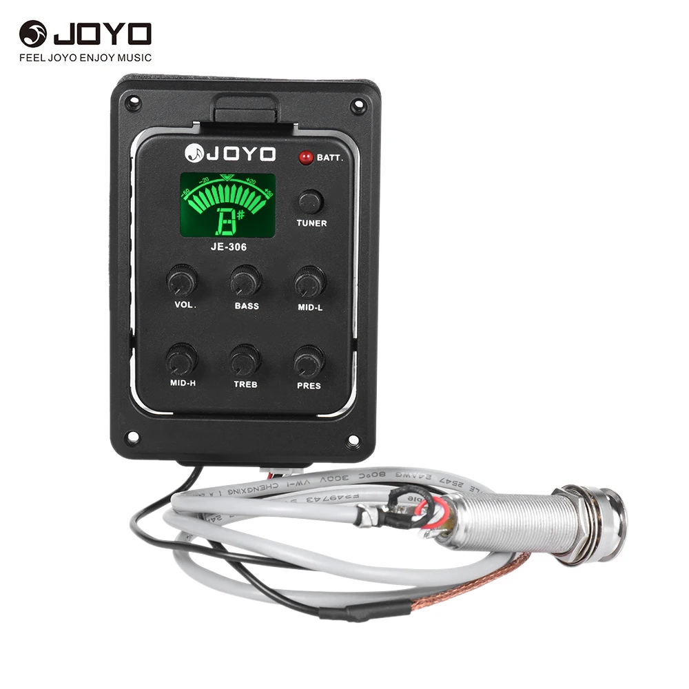 JOYO JE 306 5 полосный эквалайзер Акустическая гитара Piezo Pickup Предусилитель Тюнер