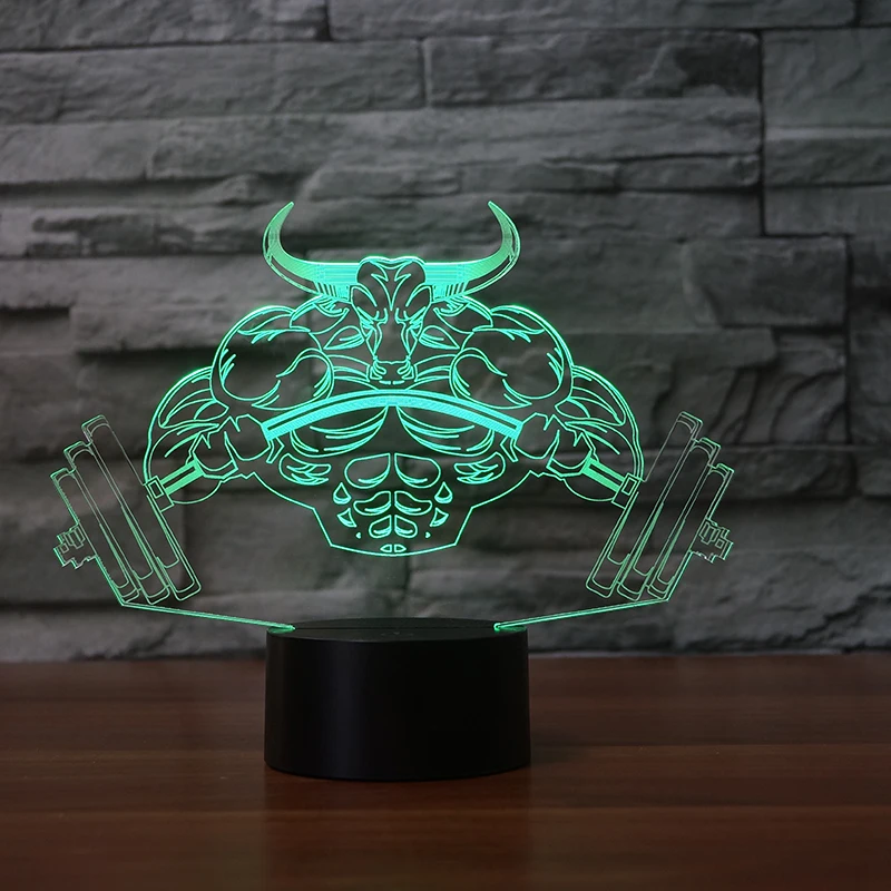 3d лампа для тяжелой атлетики демон 7 цветов Светодиодные ночные лампы детей