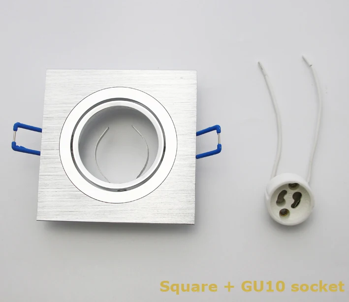 

DIY KIT 4 PACK Square frame for GU10 MR16 GU5.3 support stand metal led spotlight holder round dia50mm edge for led light cup.