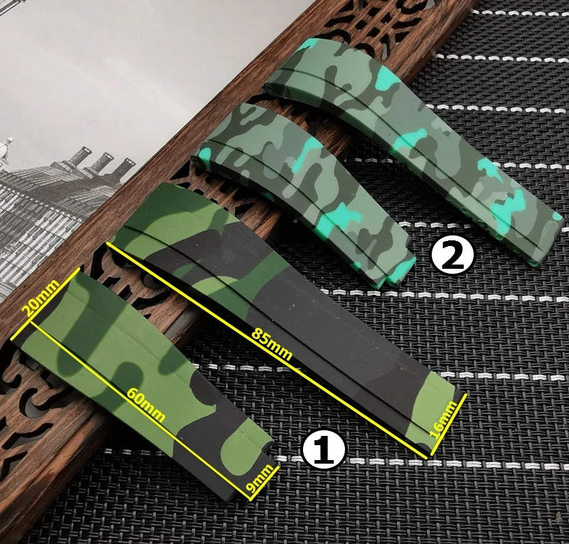 Силиконовый резиновый ремешок для часов 20*16 мм аксессуары Камуфляжный ремешок для ролевого ремня Daytona Submariner GMT OYSTERFLEX