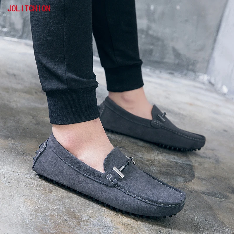 New Fahion Brand Men Loafers Men's Casual Shoes Suede Leather Mocassim Masculino Breathable Slip on Boat Shoe Chaussures Hommes