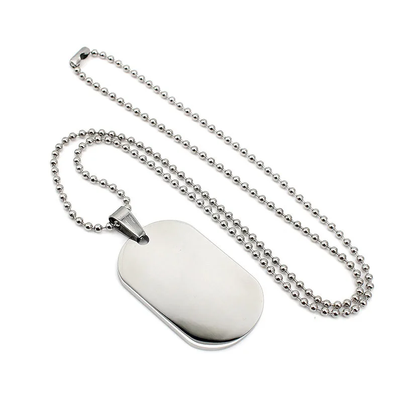 COUYA Lovers настраиваемый Dogtag может лазерить различные узоры текст праздничные подарки серебряные ювелирные изделия из нержавеющей стали
