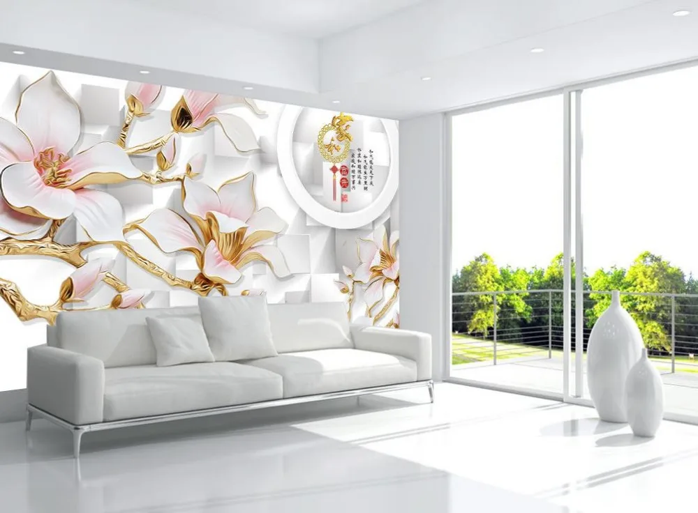 

Home Decoration Wallpaper murals flowers parded papel Magnolia TV background wallpaper 3d mural wallpaper