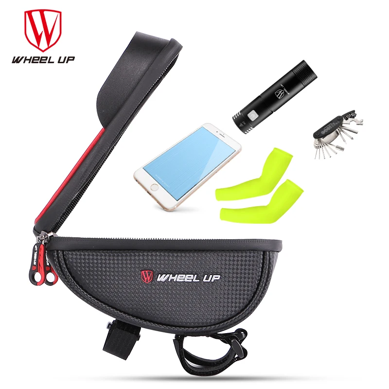 WHEEL UP Waterproof Sport MTB Road Bike Front Bag 6.0 inch Touchscreen Bike Cellphone Bag Bicycle Top Tube Pannier Cycling Pouch