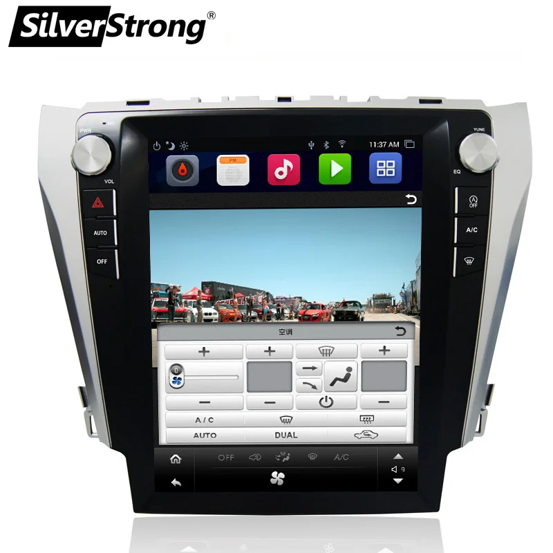 

SilverStrong 12.1'' IPS Screen Android7.1 32GB Tesla Screen Car GPS For Toyota Camry 2012-2015 support JBL amp AC climate