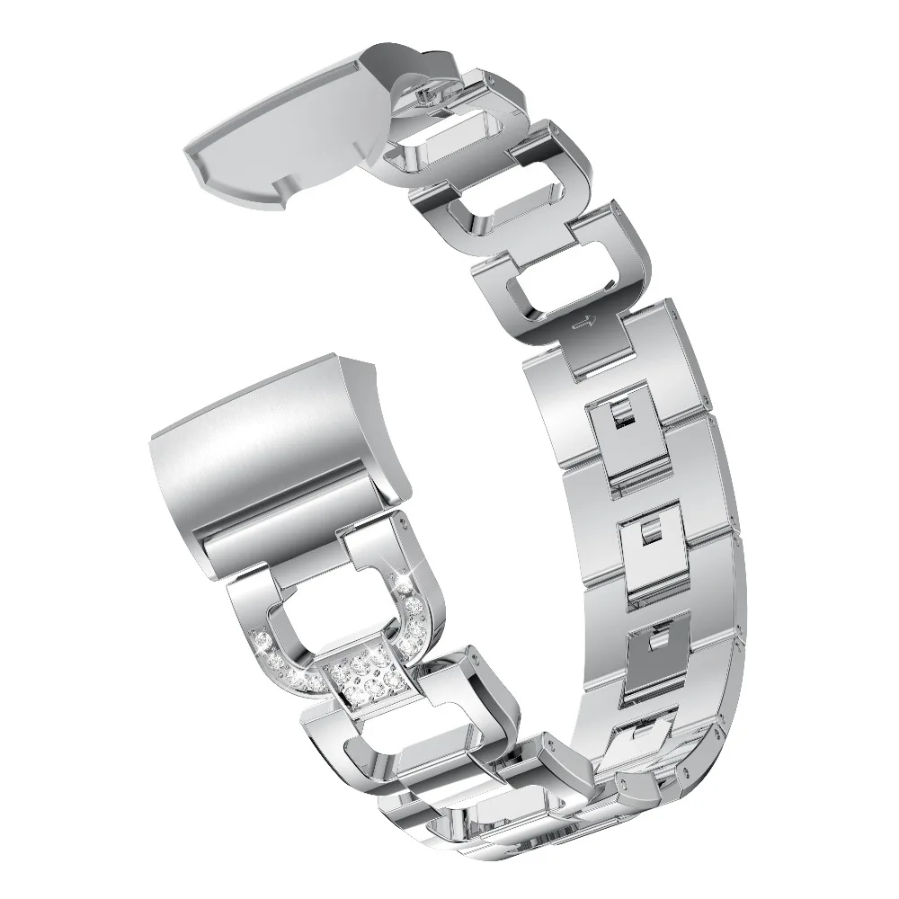 Silver Металлический браслет из нержавеющей стали сменный ремешок для Fitbit Charge3 ремни браслет для Fitbit Charge 3 Аксессуары для наручных часов - Цвет: Silver