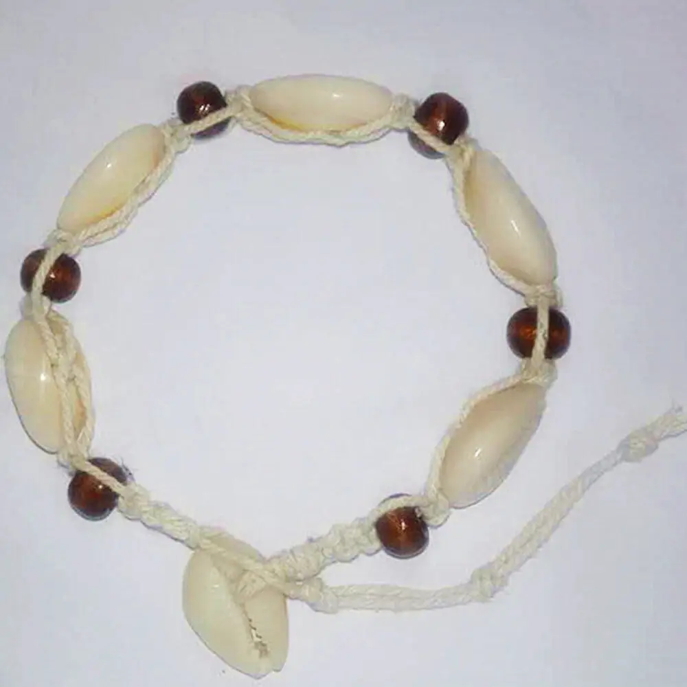 Women Fashion Creative Natural Sea Shell Bead Handmade Anklet Knit Cord Charm Bracelet Chain Boho Surf Foot Jewellery