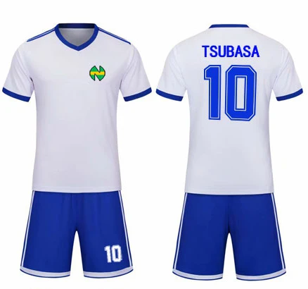 cos капитан Tsubasa футболка+ шорты Джерси футбольный костюм форма быстросохнущая ткань ребенок взрослый размер косплей костюм - Цвет: A