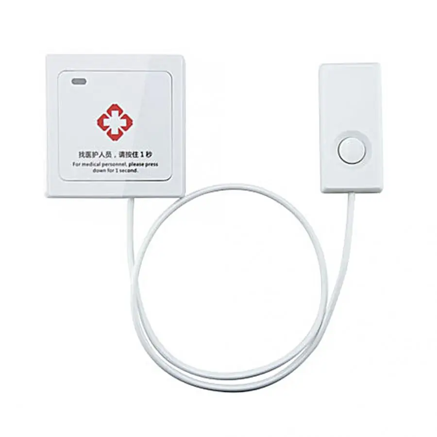

Wireless Alert Call Help White Button with Handle Line Hospital Nursing Home for Elderly