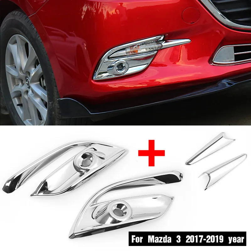 Vtear для Mazda 3 Axela аксессуары для передних и задних противотуманных фар крышка рамка отделка ABS хром Внешнее украшение автомобиля Стайлинг - Цвет: Style 3