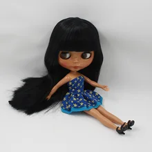 Обнаженная кукла blyth, черные волосы черная кожа Заводская кукла, подходит для DIY игрушка BJD для девочек