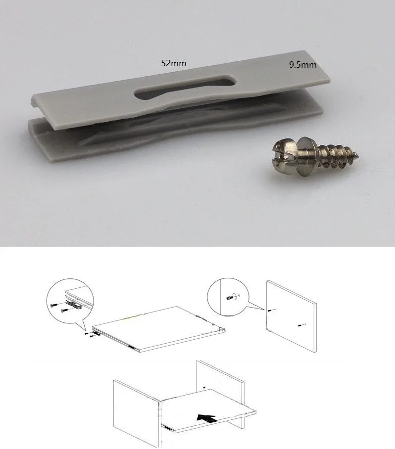 

50Pcs/Lot Plastic Grooved Conceal Invisible Furniture Cabinet Cupboard Shelf Clip Pin Bracket Holder Slide Push Locking Clip