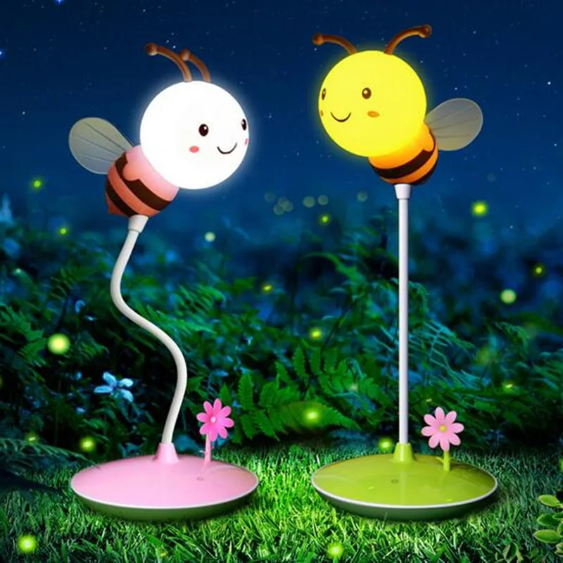 

Cartoon Bee LED Night Light USB Touch Sensor Dimmable Children Bedside Lamp Children Cute Night Light Bedroom Lights