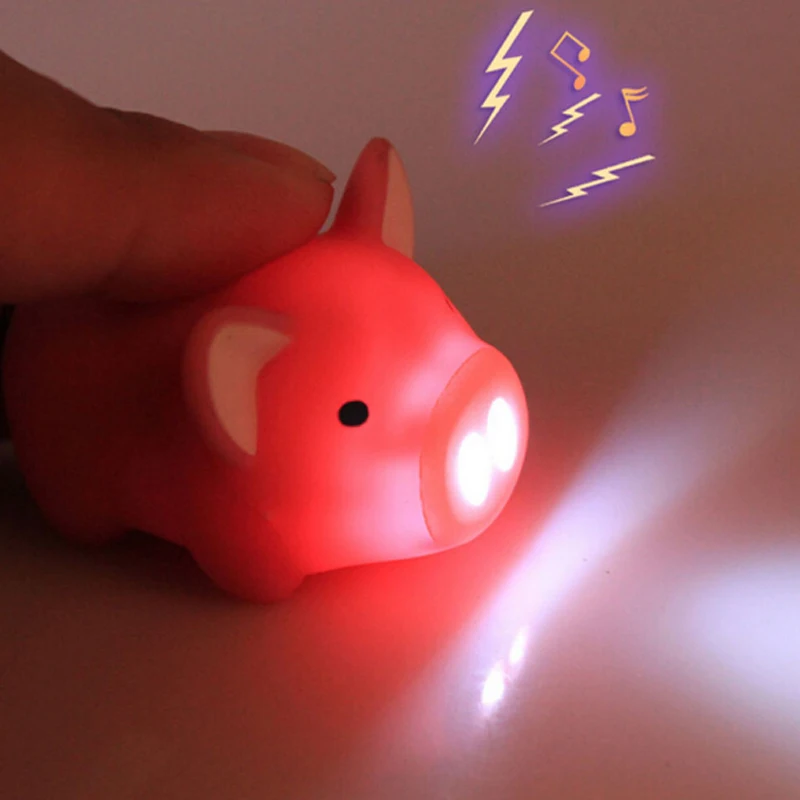 Nuevo inrrabc Hot 3 colores lindo divertido cerdo Led Llaveros linterna sonido creativo niños juguetes luz Llaveros joyería Llaveros