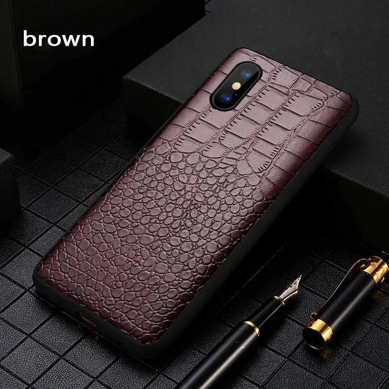brown Бизнес натуральная кожа чехол для телефона для iPhone 11 11 Pro все включено анти-осень Модный защитный чехол для iPhone 7 8 plus X - Цвет: brown
