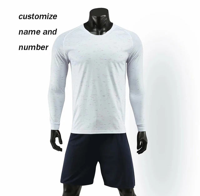 Men's long sleeve soccer jerseys men blank football jerseys and shorts