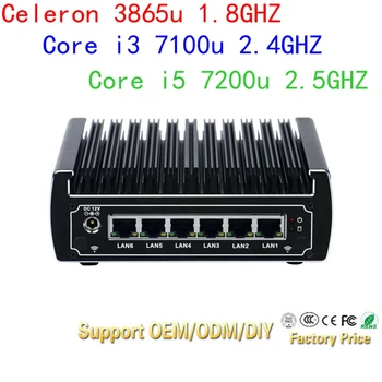 

Minisys Pfsense fanless mini pc x86 core i3 7100u i5-7200u 3865u 6*Intel Lans DDR4 linux firewall router DHCP VPN network server