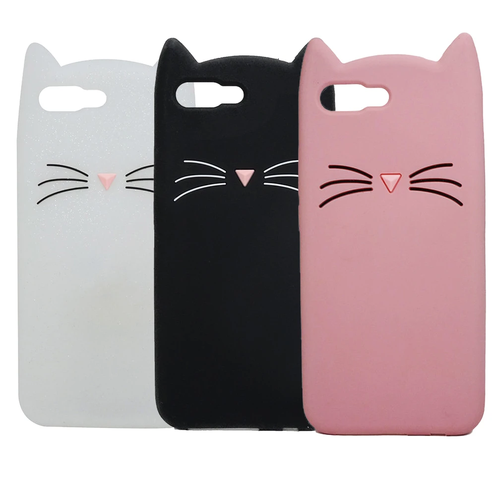 Triseoly For Huawei Honor 10 Cases Soft Silicone Honor10 5.84&quot Cute 3D Cartoon Beard Cat Cover Phone Case |