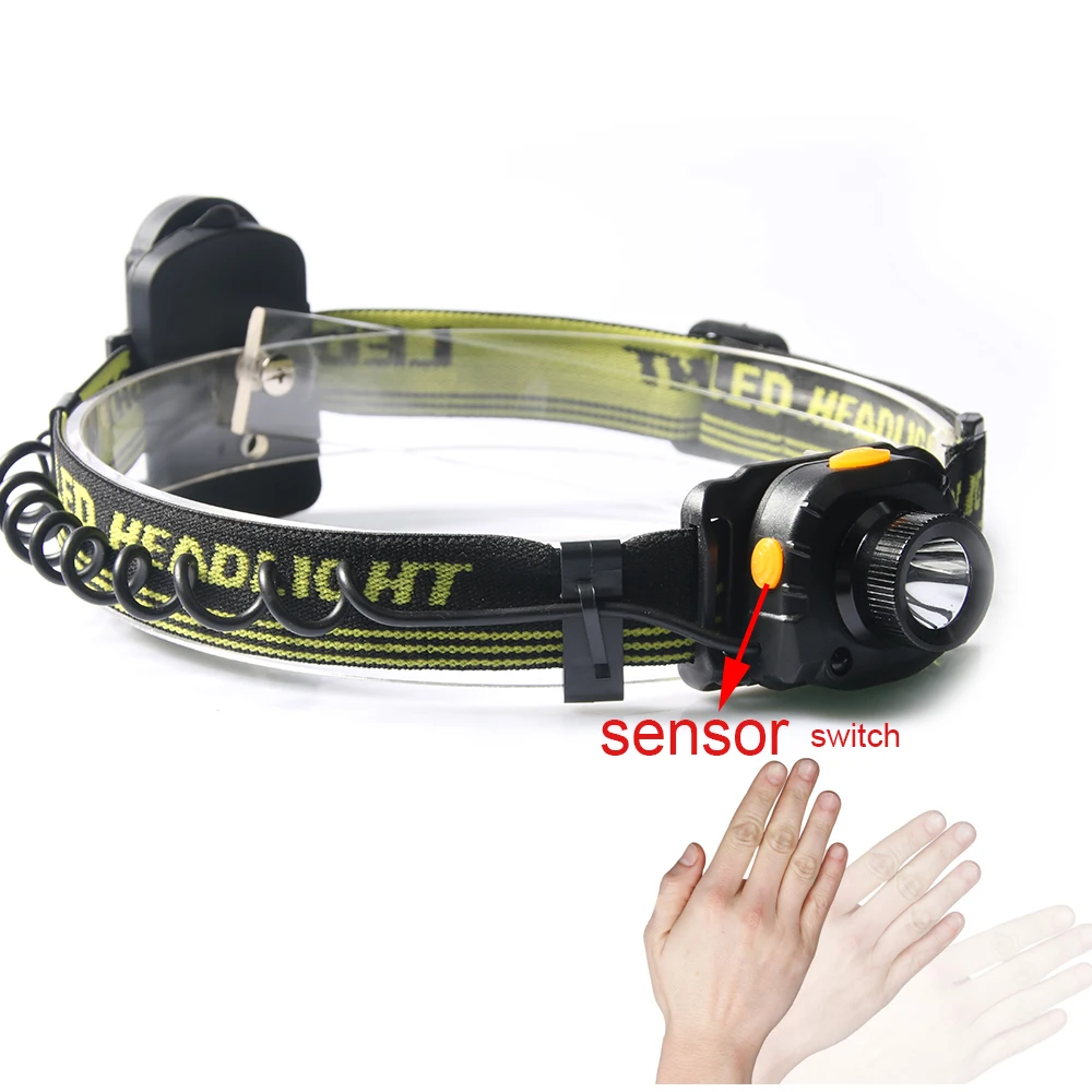 

AAA Q5 LED 2000LM Motion Sensing Headlamp Headlight Light Infrared Sensors Adjustable Headband With Soften Pad Forehead