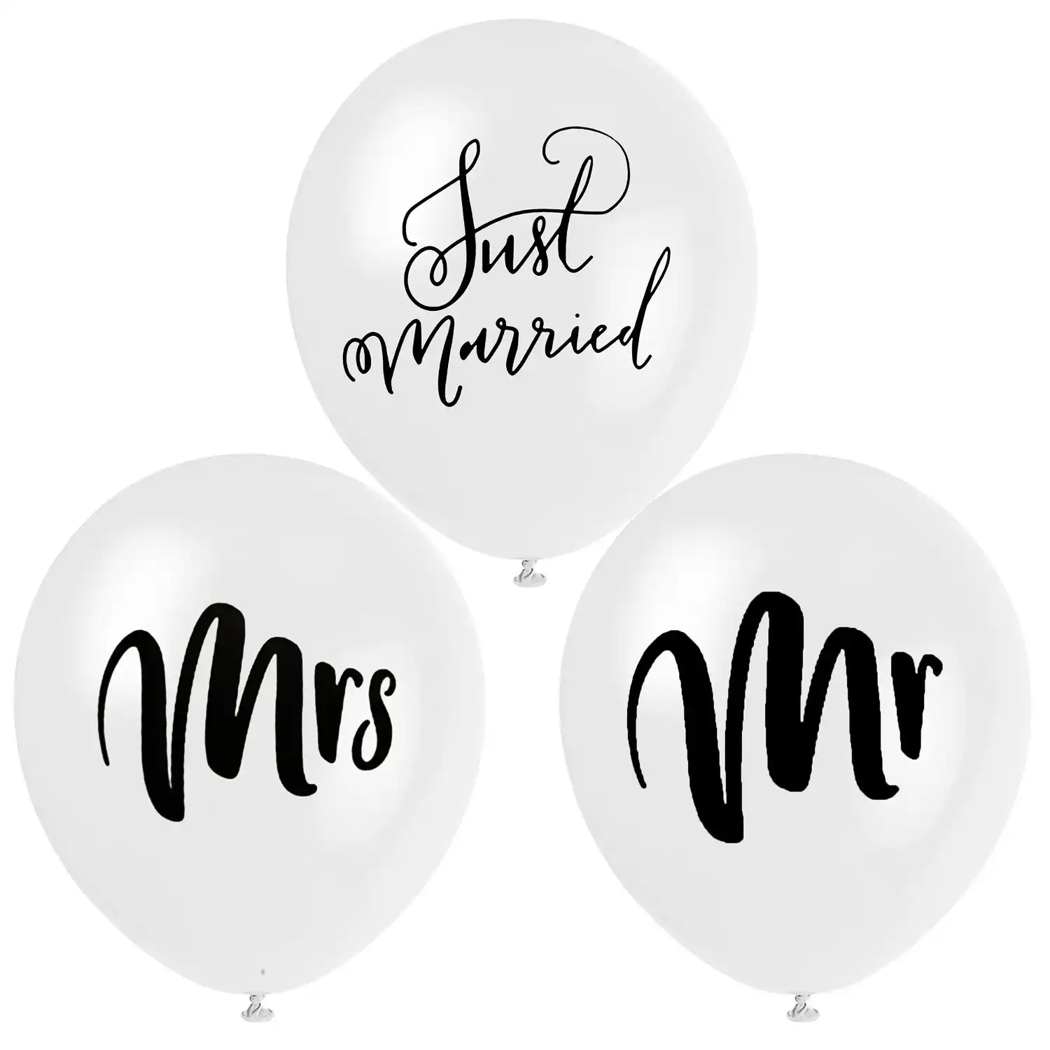 10pcs Good Quality 12inch Round White Print Mr Mrs Latex Balloons