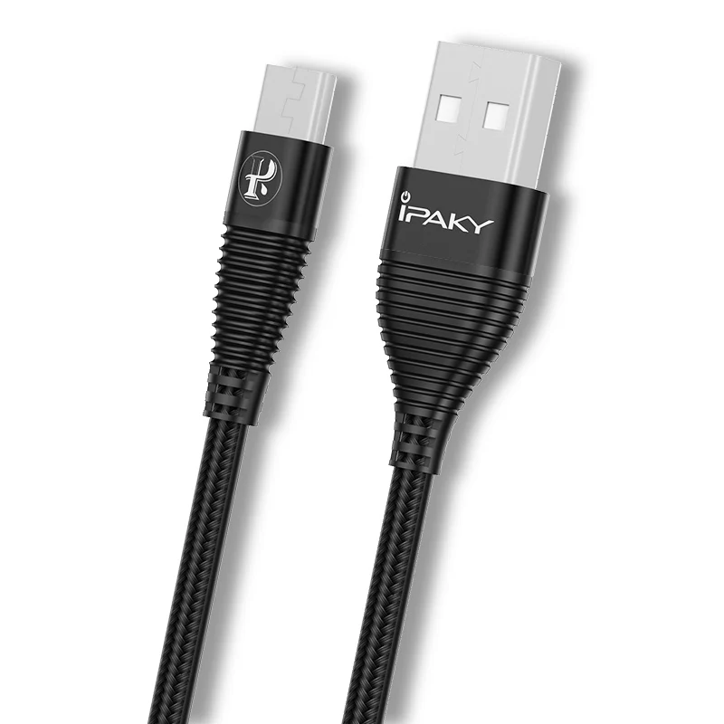IPAKY 2.4A Micro USB кабель для быстрой зарядки USB кабель для передачи данных нейлоновый кабель синхронизации для samsung Xiaomi Redmi Note 4 5 Android Microusb кабель - Цвет: black
