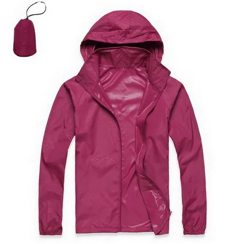 Летние мужские куртки с защитой от солнца, ветрозащитные пальто с капюшоном, тонкая ветровка фруктовых цветов, мужская повседневная куртка, AM034 - Цвет: purple red