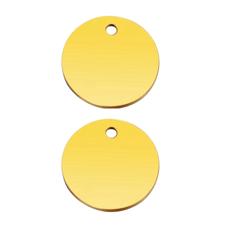 

2PCs Round Stainless Steel Pendant Gold Tone Pet Smooth Tags DIY Jewelry Findings For Necklace Handmade Craft Accessories 25mm