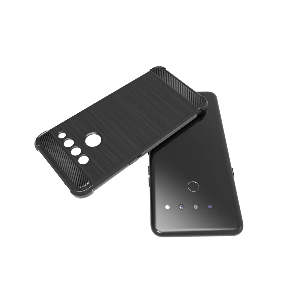 Бренд gligle углеродное волокно антидетонационных Мягкие TPU чехол для LG V50 ThinQ/тонкая Q чехол Защитный shell