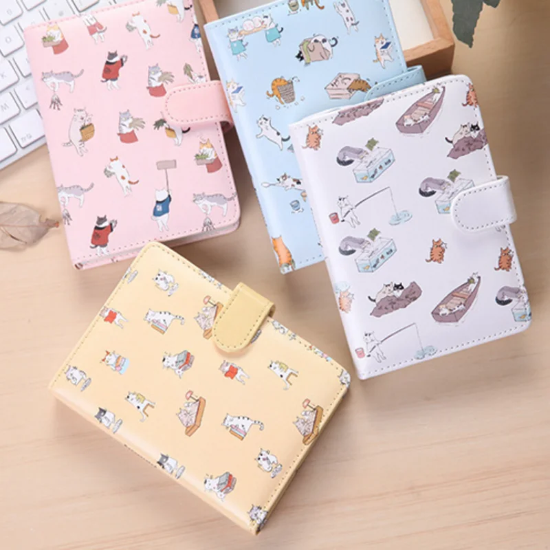 

1 Pcs Kawaii Cat Notebook PU Leather Planner Diary Book School Office Supplies Cute Stationery