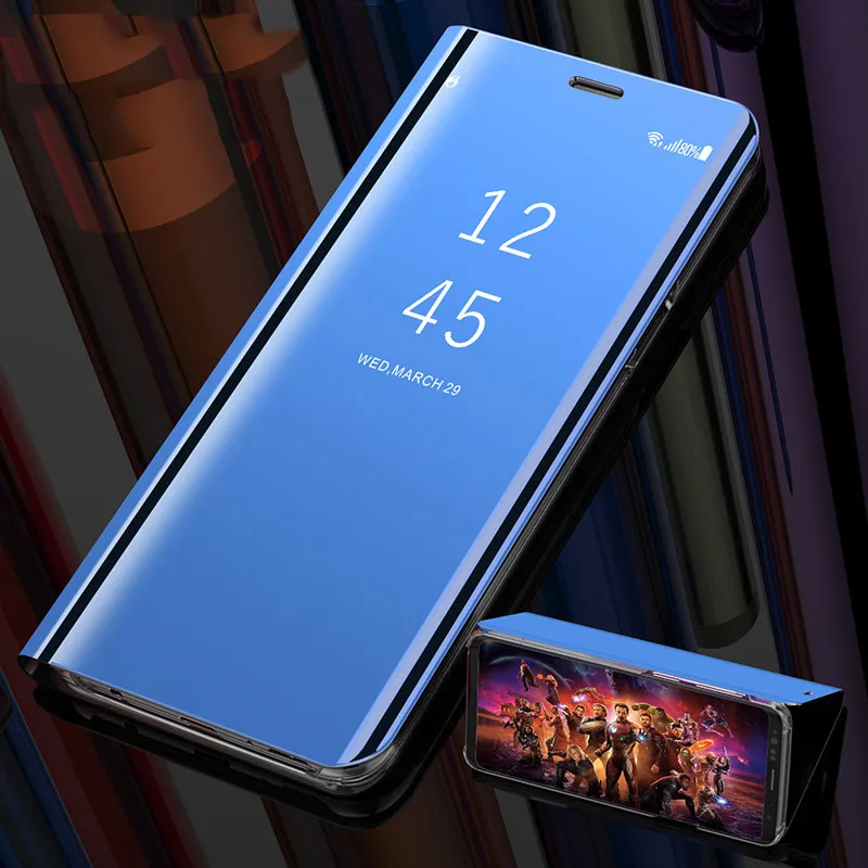 

Mirror Leather case For Huawei P30 P20 lite pro Mate 20 20X honor 10 8X Max Y5 Y6 Y7 2018 Y9 2019 nova 3 3i Play View flip Cover