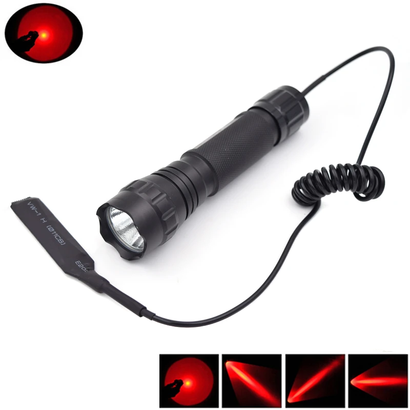 WF 501B Hunting LED Flashlight 18650 Torch Red Light Mini Lanterna 1