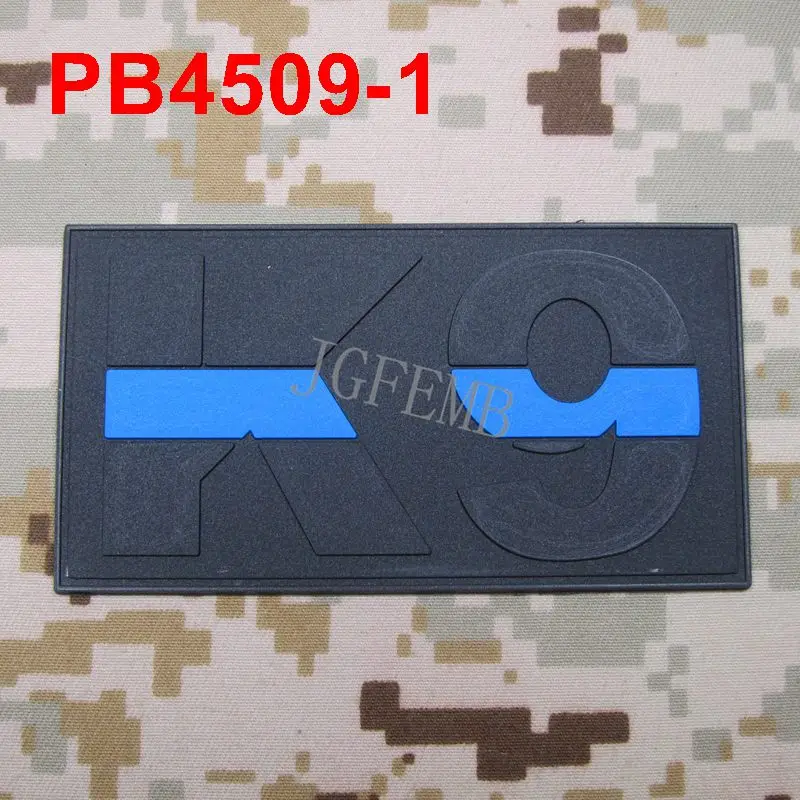 Тонкий синий цвет красный, желтый зеленый линия K9 блок мораль тактических военных 3D ПВХ патч K-9 «Щенячий патруль» - Цвет: PB4509 all black
