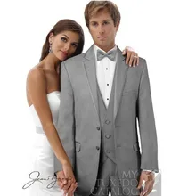 Лучшие продажи изготовленный на заказ высококачественный светло-серый мужской костюм, сшитое на заказ пальто, мужской свадебный костюм на заказ, облегающий смокинг жениха