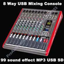 Pro New 8 Channel USB Mixing Console Studio Audio Mixers Mixer Multi-FX Processor 99 digital audio-effect MP3 SD цена Pro New 8 Channel USB Mixing Console Studio Audio Mixers Mixer Multi-FX Processor 99 digital audio-effect MP3 SD цены онлайн