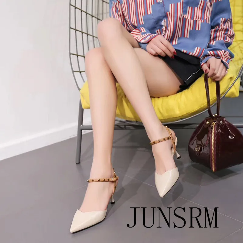 

JUMSRM Temperament Ladies Shoes Wedding Shoes Fashion High Heels Beige Pink Women Shoes Slender Leg Line