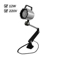 Заводская розетка 12 Вт 220 В AC Светодиодный точечный свет водостойкий CNC машина Рабочая лампа Инструмент длинный поворотный рычаг Тип анти-масляная лампочка для машинки
