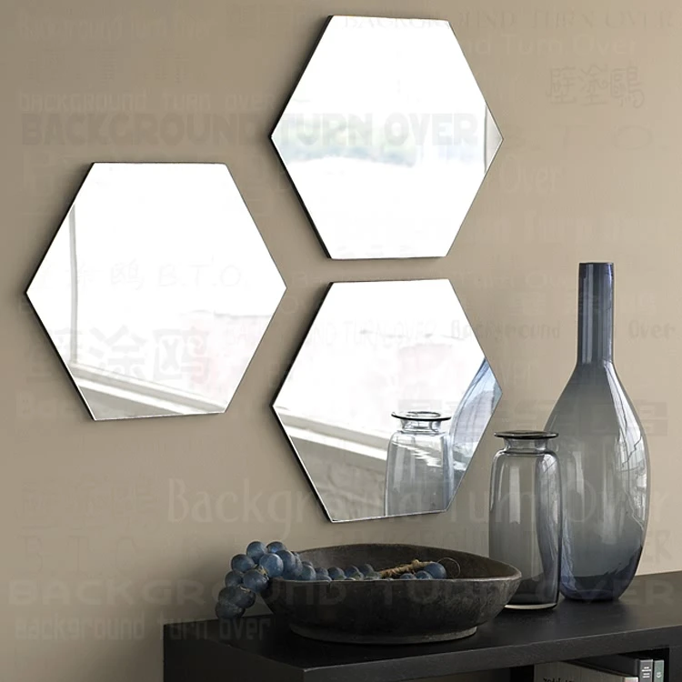 

DIY various colors regular hexagon honeycomb crystal mirror wall stickers home decor perfect restaurant store decoration R229